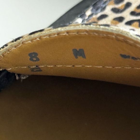 Vintage Black Leather Leopard Weejuns Penny Loafers  8 - Picture 7 of 9